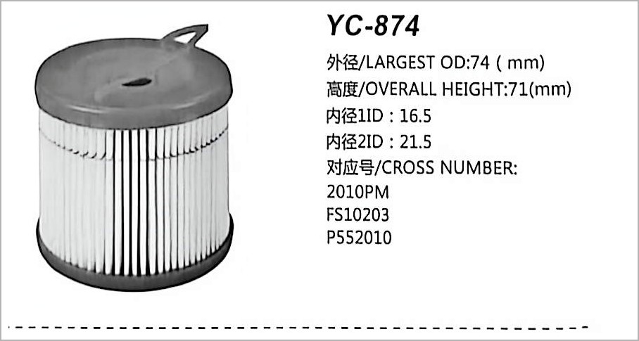 Filter Bahan Bakar Diesel YC-874